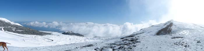 Etna with sun and snow