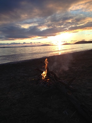 Fire on the beach