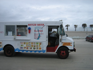 Delivery of Slush on the Beach