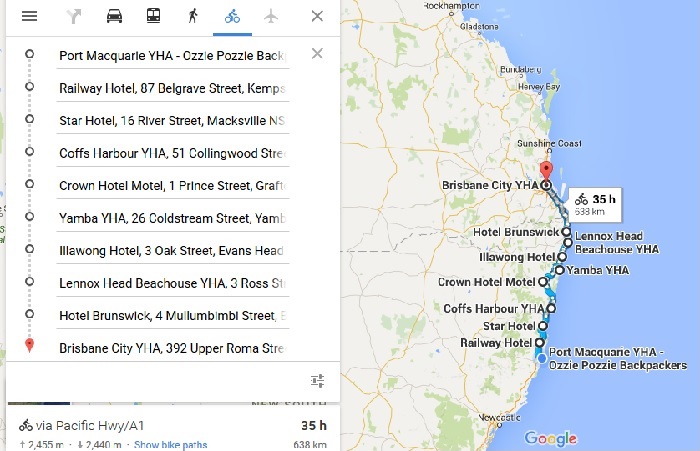 Port Macquarie to Brisbane