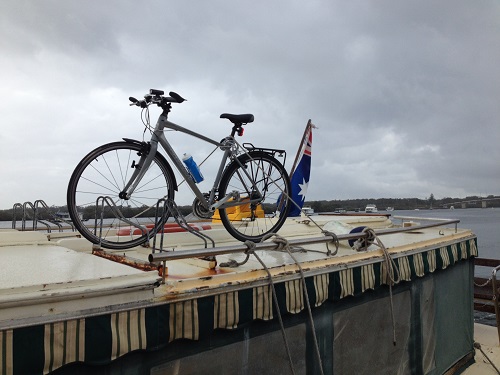 Bike on a roof.