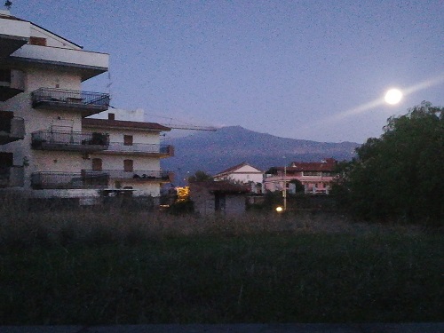 Moon and Etna