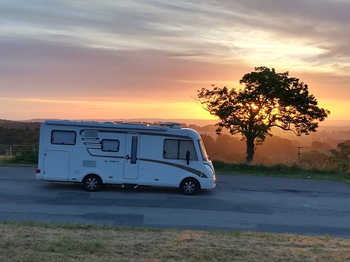 Layby with view of Chesterfield